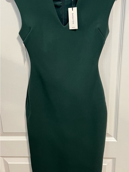 Babaton Dresses & Skirts - Babaton NWT Scarabee Dark Green/Scarab V-Neck Sheath Dress